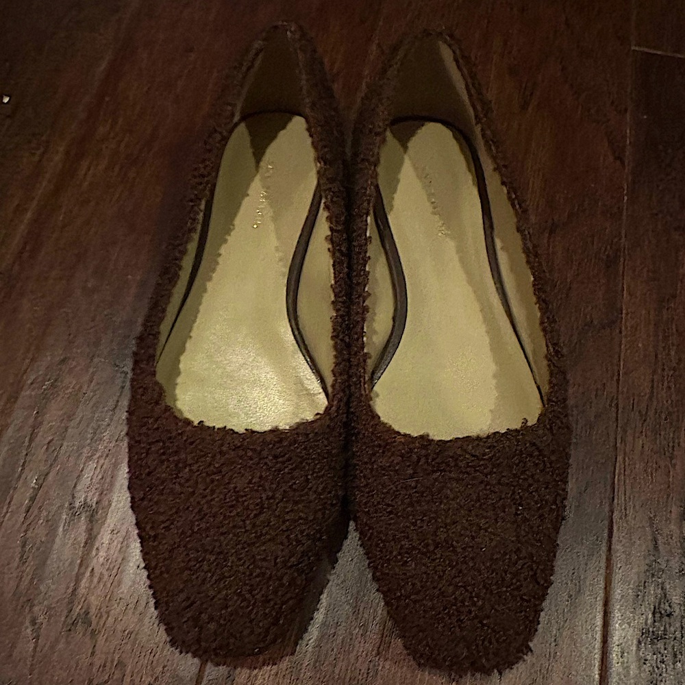 Ann Taylor Chocolate ‘Sherpa’ Flats